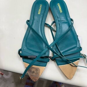 Express Turquoise and Gold Flats